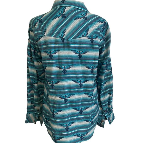 ARIAT Women Real WILD THUNDERBIRD Jacquard Long‎ Sleeve Western Snap Shirt Med - Picture 2 of 7